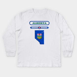 ALBERTA, CANADA, MAP OF ALBERTA. SAMER BRASIL Kids Long Sleeve T-Shirt